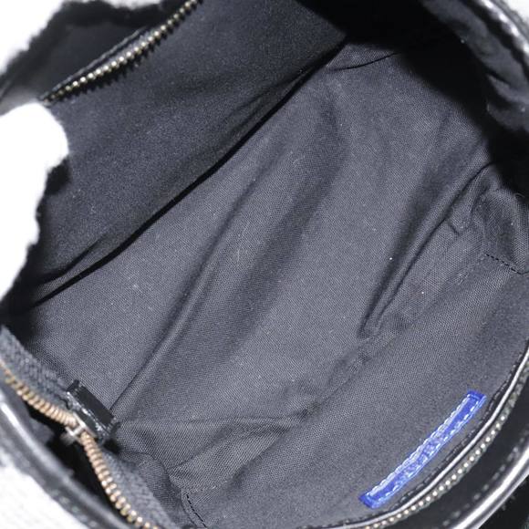 BURBERRY Nova Check Blue Label Chain Hand Bag Wool Gray Auth 92080 - Picture 12 of 16